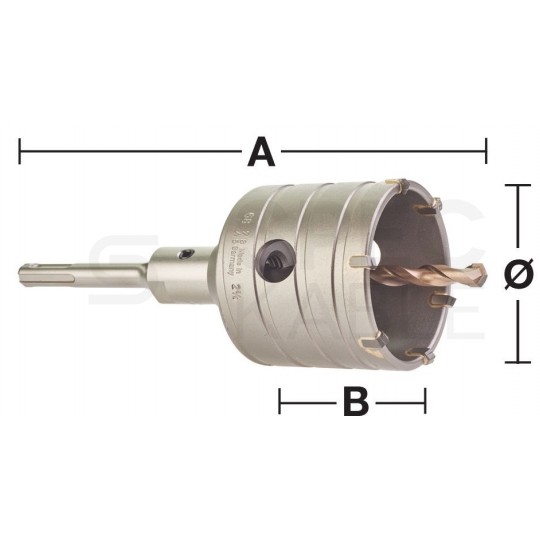 Otwornica Koronka Rdzeniowa TCT 68mm z uchwytem SDS-Plus do betonu, wapienia, murów, ścian itp. MILWAUKEE