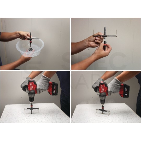 Otwornica nastawna regulowana 51-178mm z osłoną przeciwpyłową do płyt sufitowych i suchej zabudowy MILWAUKEE