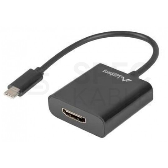 OUTLET Adapter USB 3.1 typ-C -> HDMI Full HD (wtyk / gniazdo) czarny 15cm
