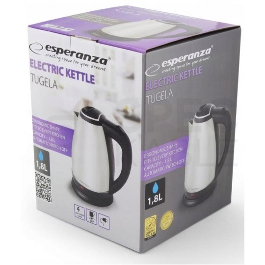 OUTLET Czajnik elektryczny bezprzewodowy ze stali nierdzewnej 1.8L 2200W INOX Victoria