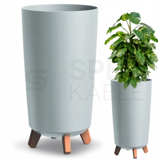 OUTLET Doniczka, donica jasny szary na nóżkach 239x445mm Gracia Tubus Slim Prosperplast