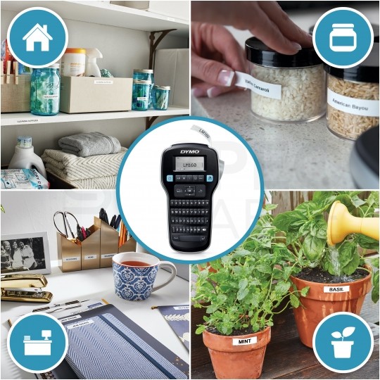 OUTLET Drukarka etykiet DYMO LabelManager 160 dla biura, domu, instalatora (LM 160) [S0946320] + taśma DYMO D1 12mm [45013]