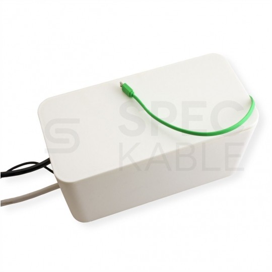 OUTLET Duży organizer pojemnik na kable, listwy, ładowarki 407 x 157 x 133.5 mm CABLE BOX biały