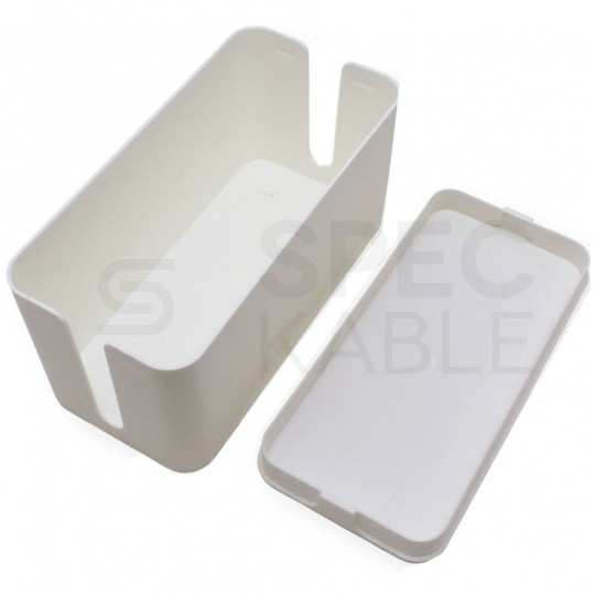 OUTLET Duży organizer pojemnik na kable, listwy, ładowarki 407 x 157 x 133.5 mm CABLE BOX biały