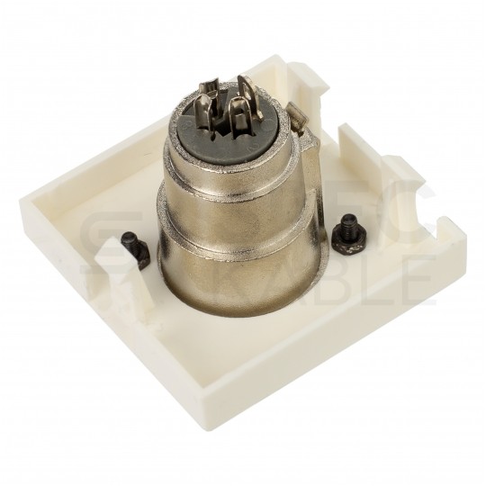 OUTLET Gniazdo XLR lutowane moduł 2M 45x45 biały Mediabox