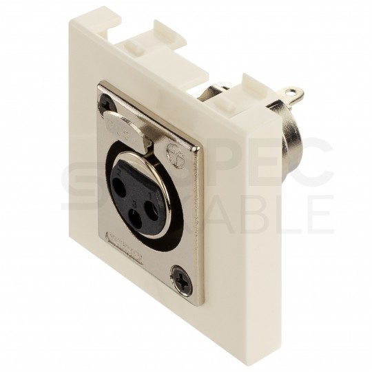 OUTLET Gniazdo XLR lutowane moduł 2M 45x45 biały Mediabox