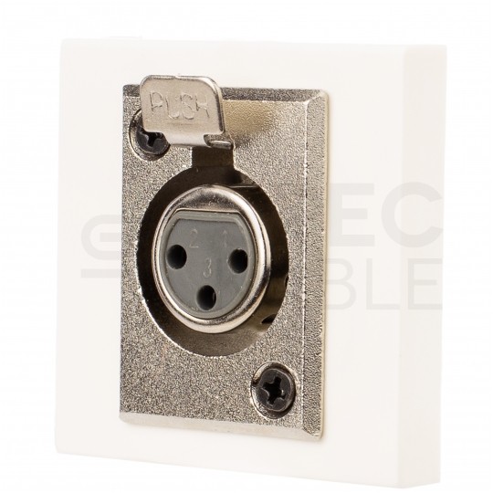 OUTLET Gniazdo XLR lutowane moduł 2M 45x45 biały Mediabox