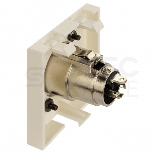 OUTLET Gniazdo XLR lutowane moduł 2M 45x45 biały Mediabox