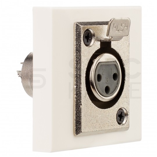 OUTLET Gniazdo XLR lutowane moduł 2M 45x45 biały Mediabox
