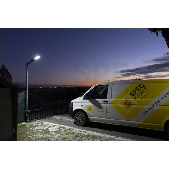 OUTLET Lampa solarna JOCKER LED 120W 12000mAh, panel fotowoltaiczny 12W, czujnik ruchu z przewodem 5m VOLT