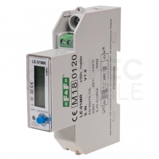 OUTLET Licznik zużycia energii elektrycznej jednofazowy podlicznik na szynę F&F