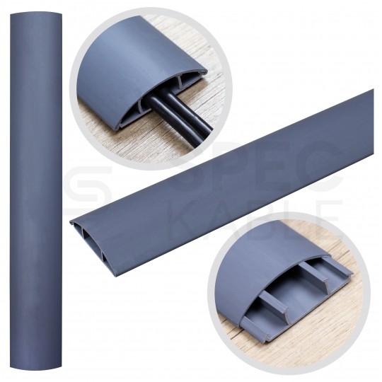 OUTLET Listwa maskująca przewody TV maskownica uniwersalna napodłogowa naścienna 75x18mm szara 2m