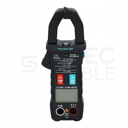 OUTLET Multimetr cęgowy z autozakresem i pomiarem True RMS miernik uniwersalny z wyświetlaczem LCD FORSCHER FS207