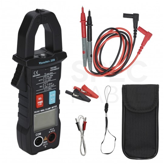 OUTLET Multimetr cęgowy z autozakresem i pomiarem True RMS miernik uniwersalny z wyświetlaczem LCD FORSCHER FS209