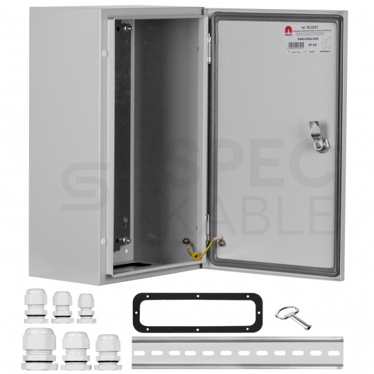 OUTLET Obudowa hermetyczna rozdzielnica metalowa z płytą montażową 500x300x200 IP65 natynkowa NEKU