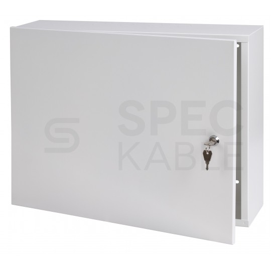 OUTLET Obudowa metalowa szafka CATV 520x400x180mm natynkowa z płytą metalową biała STALFLEX