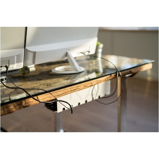 OUTLET Organizator kabli sprzętowych podbiurkowy 590x110x46mm czarny