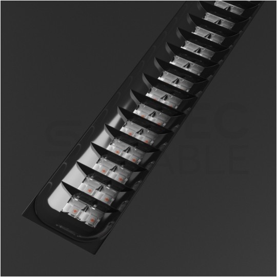 OUTLET Panel ALGINE DOPPIO LED 230V 40W 6000lm NW czarny SPECTRUM LED