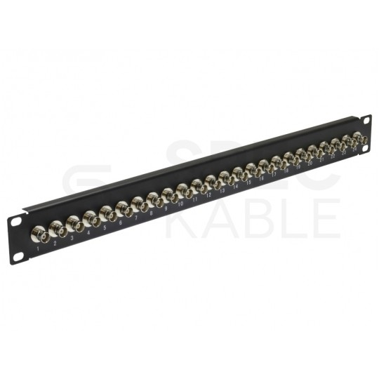 OUTLET Patch panel RACK 19" 24 porty BNC 1U czarny