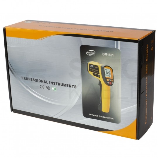 OUTLET Pirometr GM1651 bezdotykowy termometr laserowy [-30 ÷ +1650°C] z regulacją emisyjności BENETECH