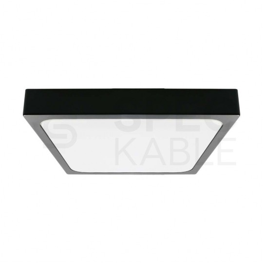 OUTLET Plafon kwadratowy natynkowy LED 18W 1800lm 4000K IP44 biała barwa neutralna barwa NW z mikrofalowym czujnikiem ruchu czarny V-TAC VT-8618SB-SQ
