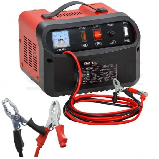 OUTLET Prostownik samochodowy 12V/24V 40A ze wskazówką Kraft&Dele