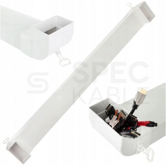 OUTLET Przepust kanał kablowy podtynkowy do maskowania kabli telewizyjnych kanał płaski + 2x kątownik 55x110mm 1M