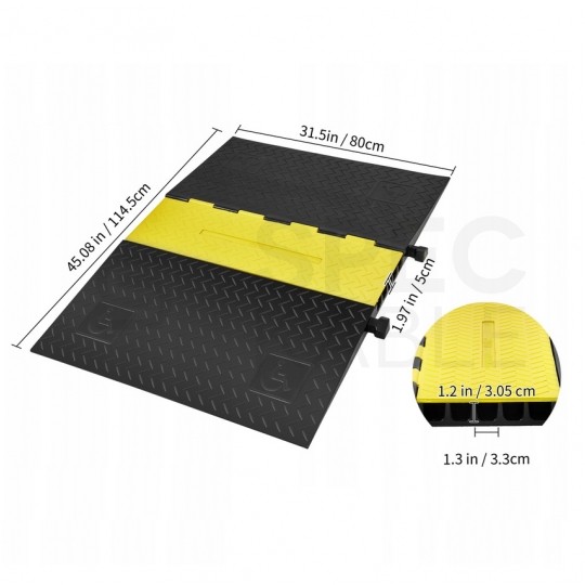 OUTLET Rampa zabezpieczająca kable Najazd kablowy 5-kanałowy (do 10 ton na oś) 114,5x80x5cm VEVOR