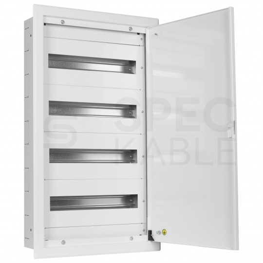 OUTLET Rozdzielnica podtynkowa metalowa 4x18 modułów IP30 (400V AC) 735x415x130mm drzwi pełne KOLE SYSTEMS