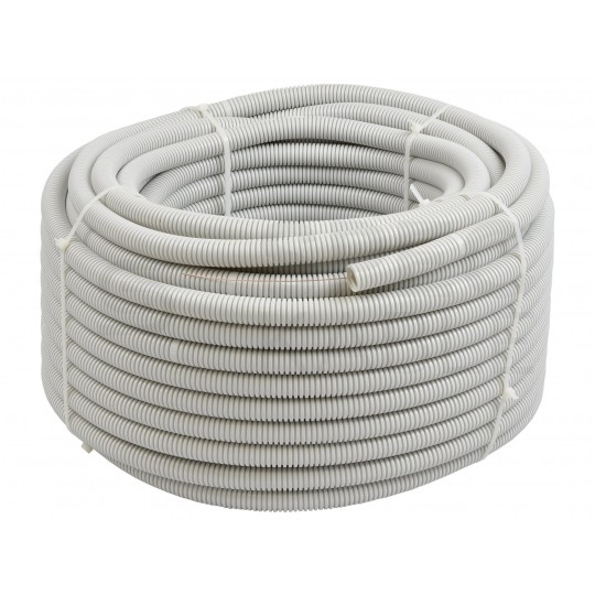 OUTLET Rura karbowana elektroinstalacyjna RKGL 20/14,5mm giętka samogasnąca peszel z pilotem 320N PVC szara 50m PAWBOL