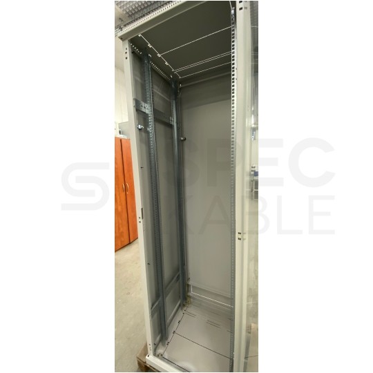 OUTLET Szafa stojąca 19" 42U 600x600mm drzwi szklane szara BKT