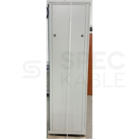 OUTLET Szafa stojąca 19" 42U 600x600mm drzwi szklane szara BKT