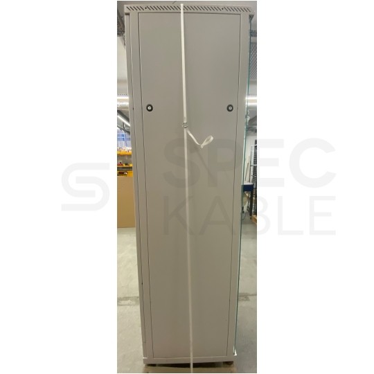 OUTLET Szafa stojąca 19" 42U 600x600mm drzwi szklane szara BKT