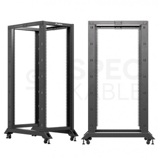 OUTLET Szafa stojąca OPEN RACK 19" 32U 600x1000mm do serwerów i magazynów energii otwarta czarna LANBERG