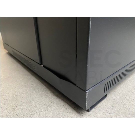 OUTLET Szafa stojąca RACK 19" 32U 600x600mm drzwi szklane czarna NEKU FLR + wyposażenie