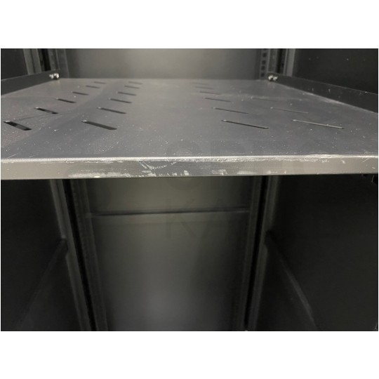 OUTLET Szafa stojąca RACK 19" 42U 600x800mm drzwi szklane czarna NEKU FLR + wyposażenie