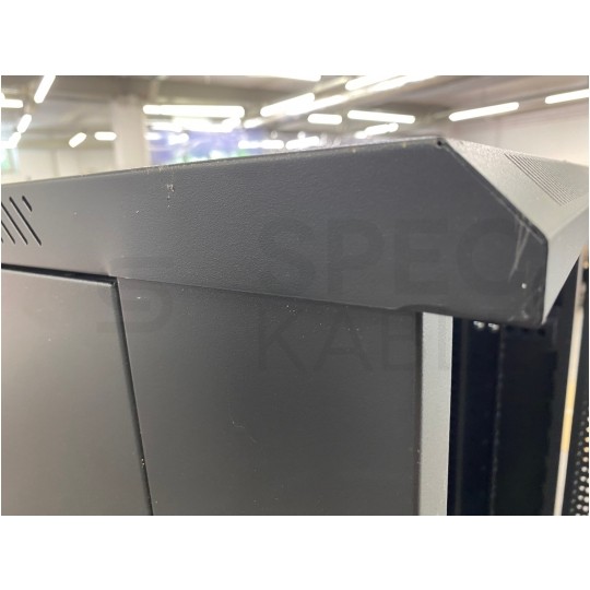 OUTLET Szafa stojąca RACK 19" 42U 600x800mm drzwi szklane czarna NEKU FLR + wyposażenie