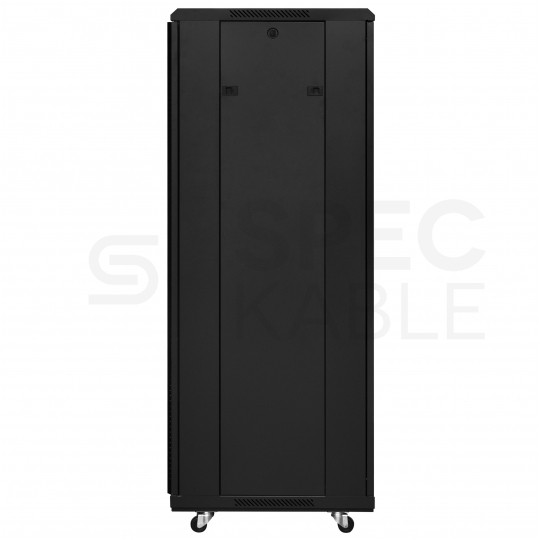 OUTLET Szafa stojąca RACK 19" 42U 600x800mm drzwi szklane czarna NEKU FLR + wyposażenie