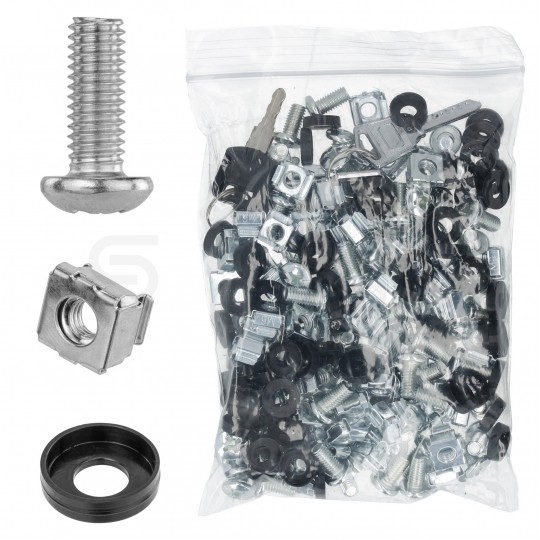 OUTLET Szafa stojąca RACK 19" 42U 600x800mm drzwi szklane czarna NEKU FLR + wyposażenie