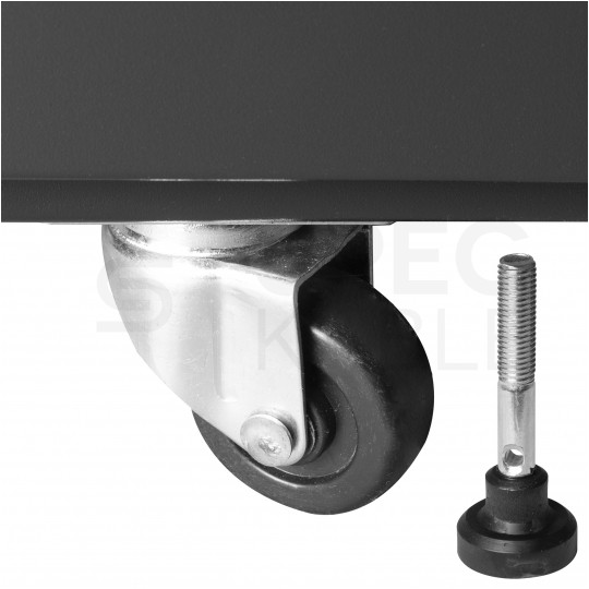 OUTLET Szafa stojąca RACK 19" 42U 600x800mm drzwi szklane czarna NEKU FLR + wyposażenie