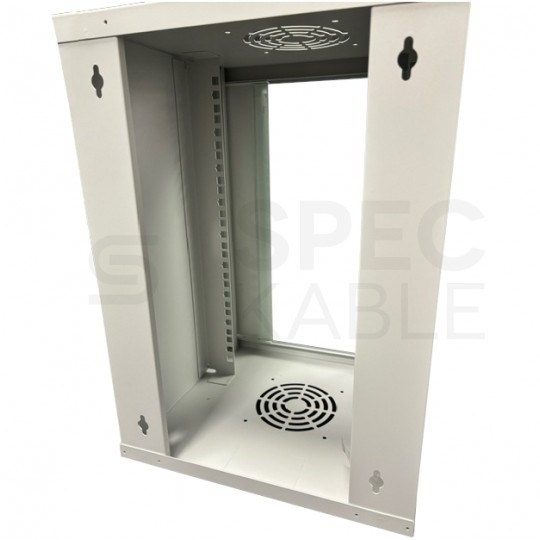 OUTLET Szafa wisząca RACK 10" 6U 300mm drzwi szklane szara NETRACK S-Line