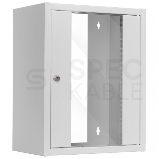 OUTLET Szafa wisząca RACK 10" 9U 300mm drzwi szklane szara NETRACK S-Line