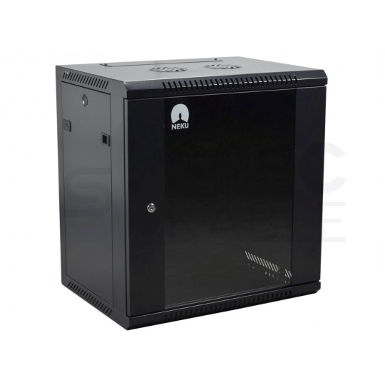 OUTLET Szafa wisząca RACK 19" 15U 600mm drzwi szklane czarna NEKU TS BOX