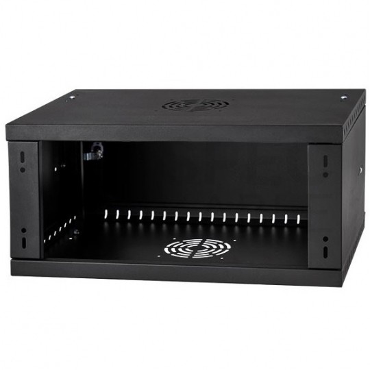 OUTLET Szafa wisząca RACK 19" 4U 350mm drzwi pełne czarna PRO