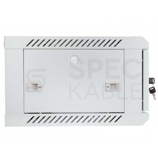 OUTLET Szafa wisząca RACK 19" 4U 450mm drzwi szklane szara NEKU TS BOX