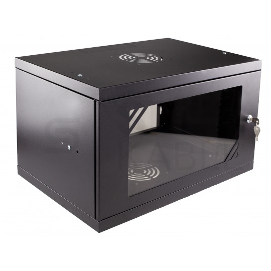 OUTLET Szafa wisząca RACK 19" 6U 350mm czarna NEKU ECO BOX
