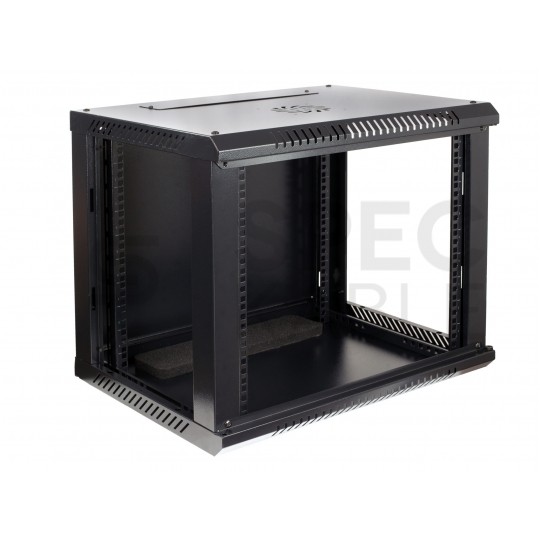 OUTLET Szafa wisząca RACK 19" 9U 450mm drzwi pełne czarna NEKU TS BOX