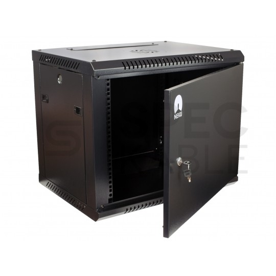 OUTLET Szafa wisząca RACK 19" 9U 450mm drzwi pełne czarna NEKU TS BOX