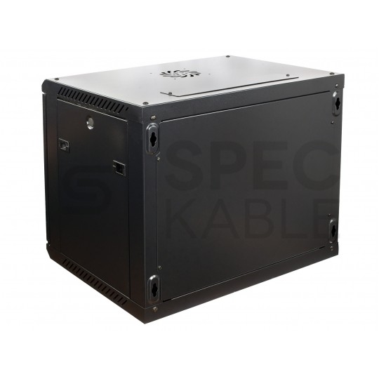 OUTLET Szafa wisząca RACK 19" 9U 450mm drzwi pełne czarna NEKU TS BOX