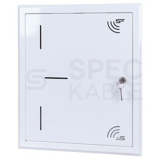 OUTLET Szafka multimedialna lokalowa 340x400x75mm biała podtynkowa NEKU